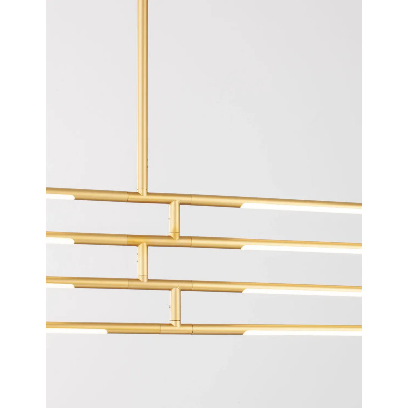 Lampa sufitowa 4 punktowa regulowana - ściemniacz triac Darren 84cm LED 3000K złoty mosiądz