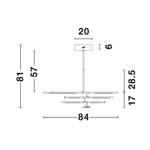 Lampa sufitowa 4 punktowa regulowana - ściemniacz triac Darren 84cm LED 3000K złoty mosiądz