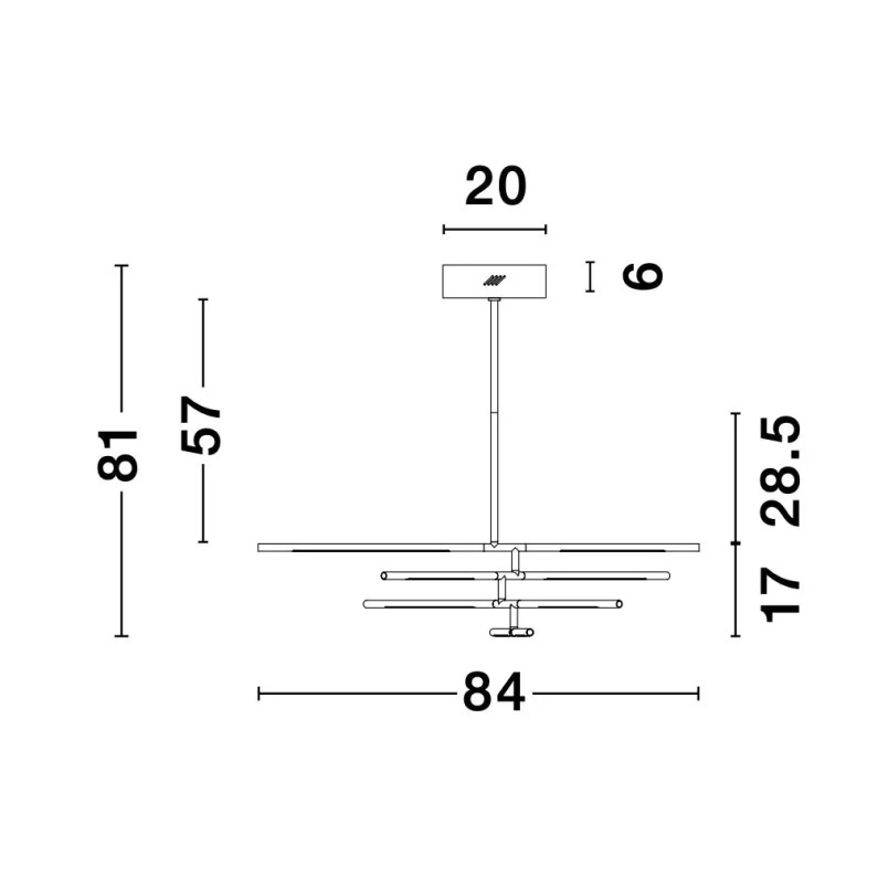 Lampa sufitowa 4 punktowa regulowana - ściemniacz triac Darren 84cm LED 3000K złoty mosiądz