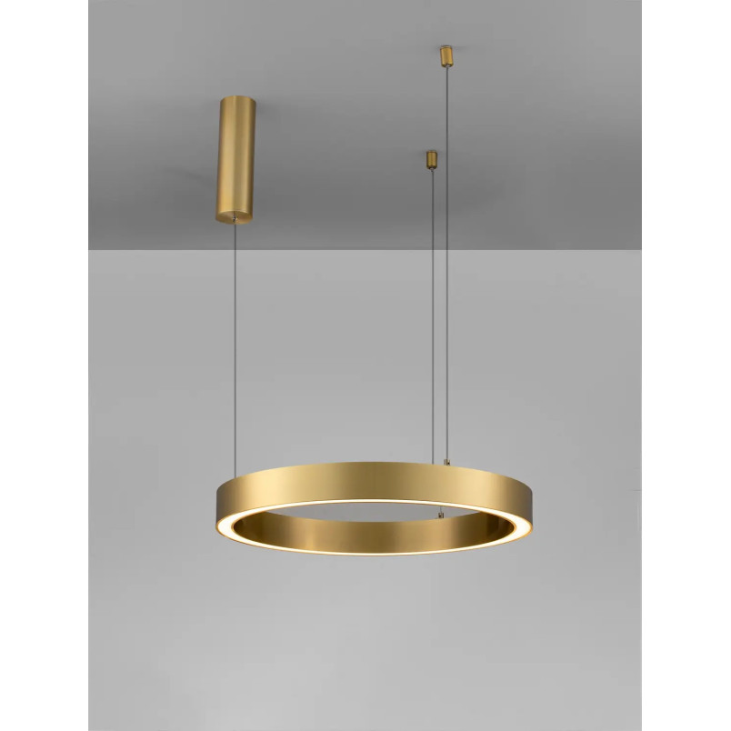 Lampa wisząca ring ze ściemniaczem triac Fonnta 60cm LED 3000K złoty mosiądz