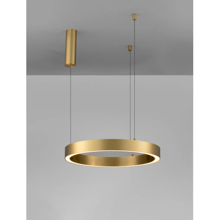 Lampa wisząca ring ze ściemniaczem triac Fonnta 60cm LED 3000K złoty mosiądz