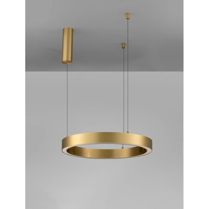 Lampa wisząca ring ze ściemniaczem triac Fonnta 60cm LED 3000K złoty mosiądz