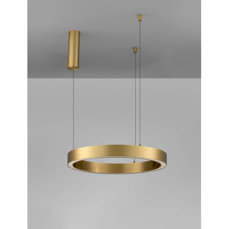 Lampa wisząca ring ze ściemniaczem triac Fonnta 60cm LED 3000K złoty mosiądz
