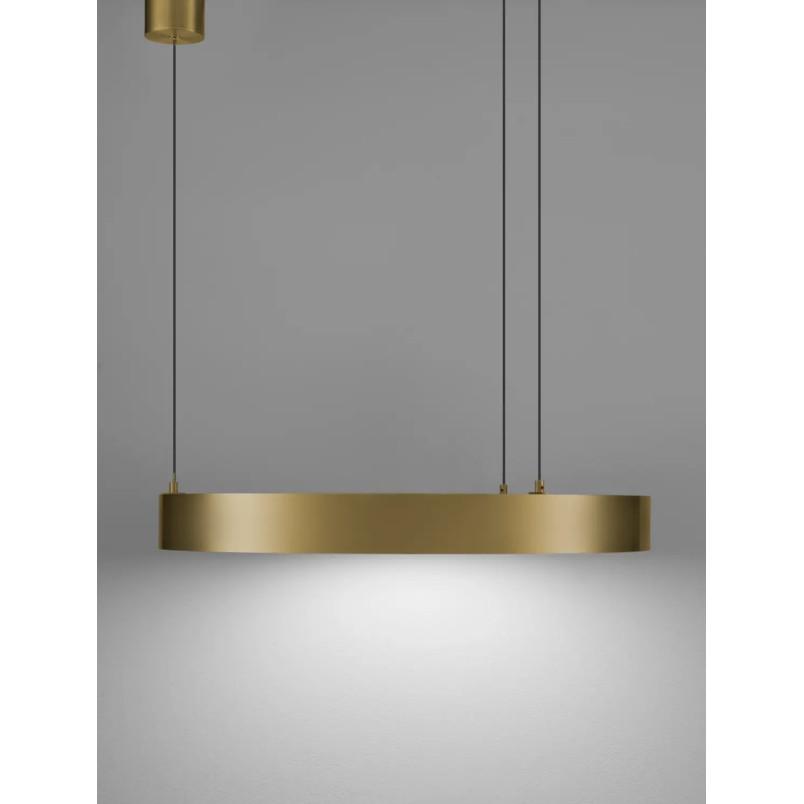 Lampa wisząca ring ze ściemniaczem triac Fonnta 60cm LED 3000K złoty mosiądz