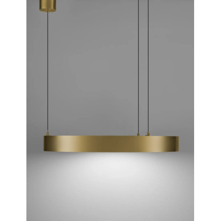Lampa wisząca ring ze ściemniaczem triac Fonnta 60cm LED 3000K złoty mosiądz