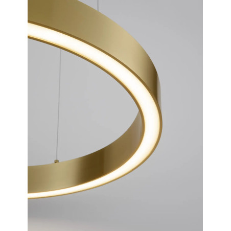 Lampa wisząca ring ze ściemniaczem triac Fonnta 60cm LED 3000K złoty mosiądz