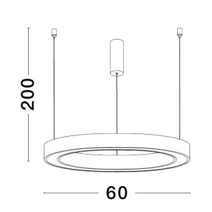 Lampa wisząca ring ze ściemniaczem triac Fonnta 60cm LED 3000K złoty mosiądz