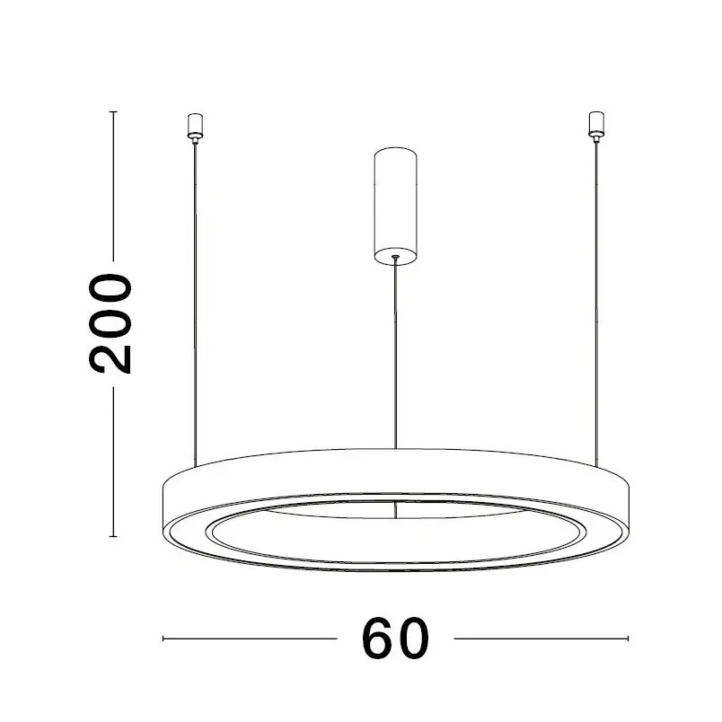Lampa wisząca ring ze ściemniaczem triac Fonnta 60cm LED 3000K złoty mosiądz