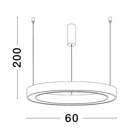 Lampa wisząca ring ze ściemniaczem triac Fonnta 60cm LED 3000K złoty mosiądz