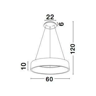 Lampa wisząca okrągła - ring Surdo 60cm LED 3000K biała