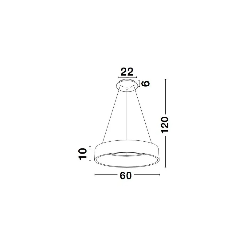 Lampa wisząca okrągła - ring Surdo 60cm LED 3000K biała