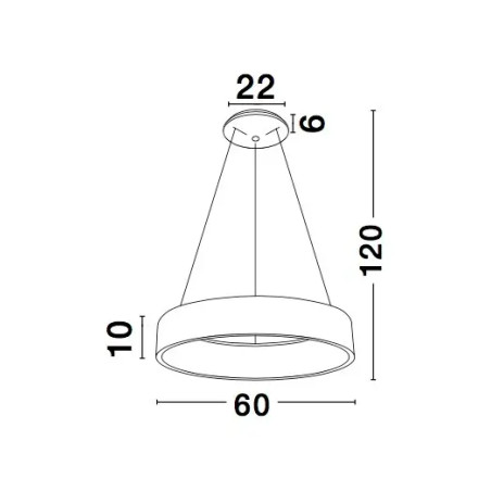 Lampa wisząca okrągła - ring Surdo 60cm LED 3000K biała