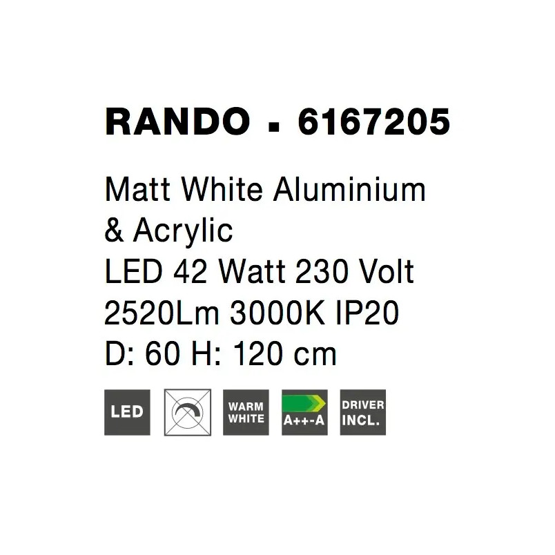 Lampa wisząca okrągła - ring Surdo 60cm LED 3000K biała