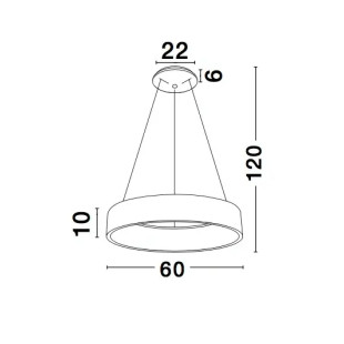 Lampa wisząca okrągła - ring Surdo 60cm LED 4000K biała