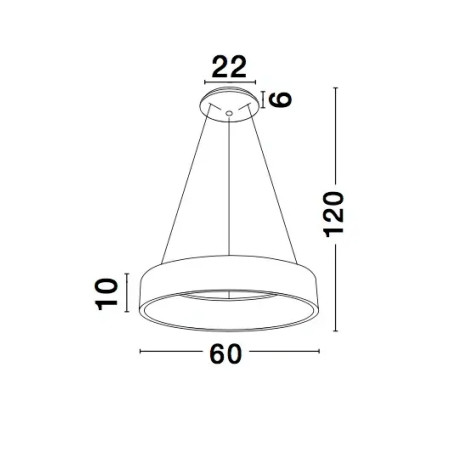 Lampa wisząca okrągła - ring Surdo 60cm LED 4000K biała