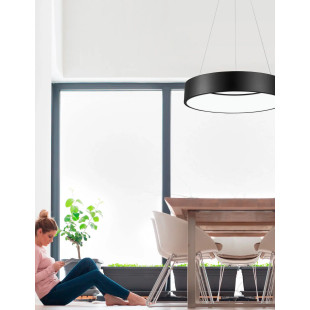 Lampa wisząca okrągła - ring Surdo 60cm LED 3000K czarna