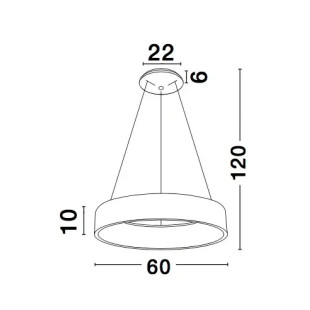 Lampa wisząca okrągła - ring Surdo 60cm LED 3000K czarna