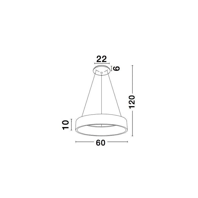 Lampa wisząca okrągła - ring Surdo 60cm LED 3000K czarna