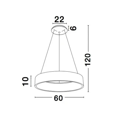 Lampa wisząca okrągła - ring Surdo 60cm LED 3000K czarna