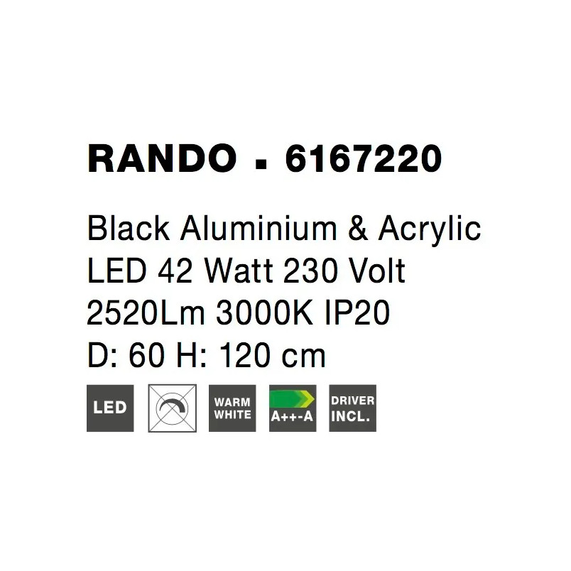 Lampa wisząca okrągła - ring Surdo 60cm LED 3000K czarna