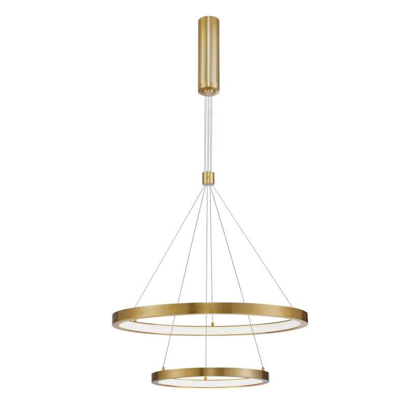 Lampa wisząca 2 okręgi Baffi 40/60cm LED 3000K złoty mosiądz