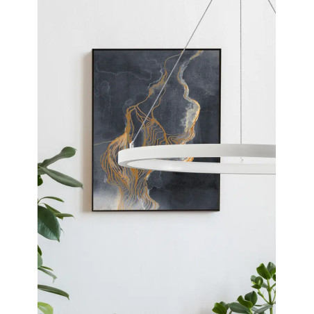 Lampa wisząca okrągła - ring Baffi 60cm LED 3000K biała