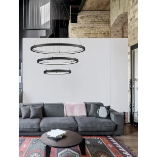 Lampa wisząca 3 okręgi Baffi 40/60/80vm LED 3000K czarna