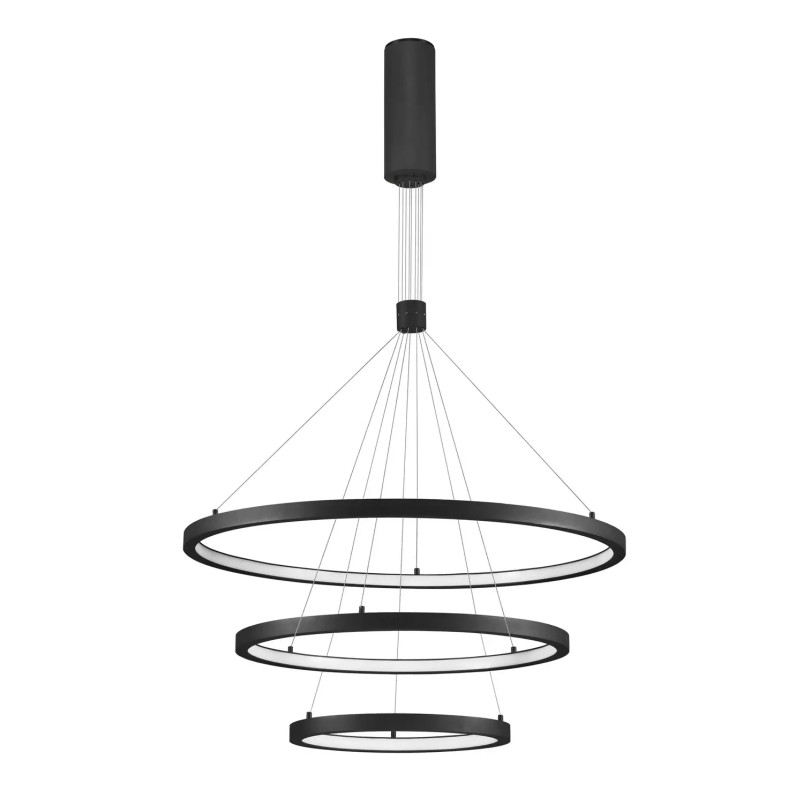 Lampa wisząca 3 okręgi Baffi 40/60/80vm LED 3000K czarna