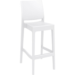 Krzesło barowe Maya Bar Siesta - Białe, 75cm - Komfort i styl