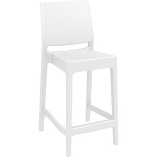 Krzesło barowe Maya Bar Siesta - Białe, 65cm | Kup teraz!