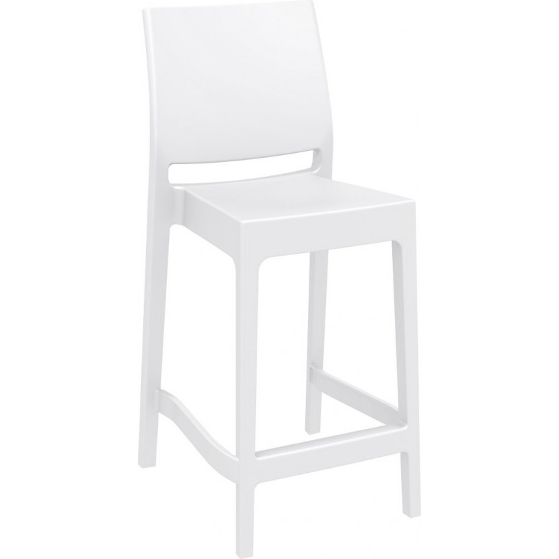 Krzesło barowe Maya Bar Siesta - Białe, 65cm | Kup teraz!