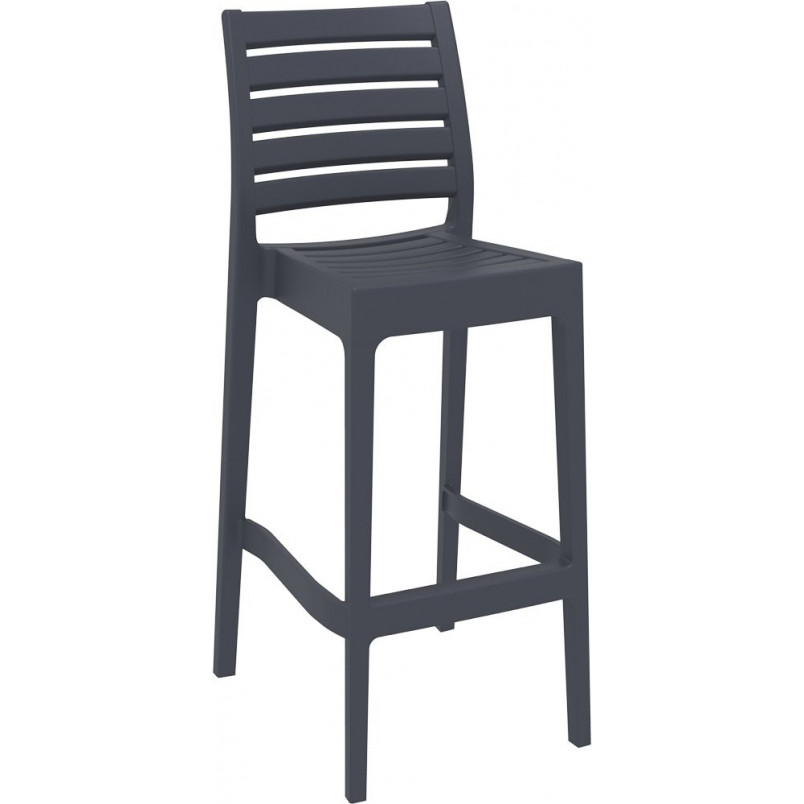 Krzesło barowe Ares Siesta | Ciemnoszare, plastikowe, 75cm