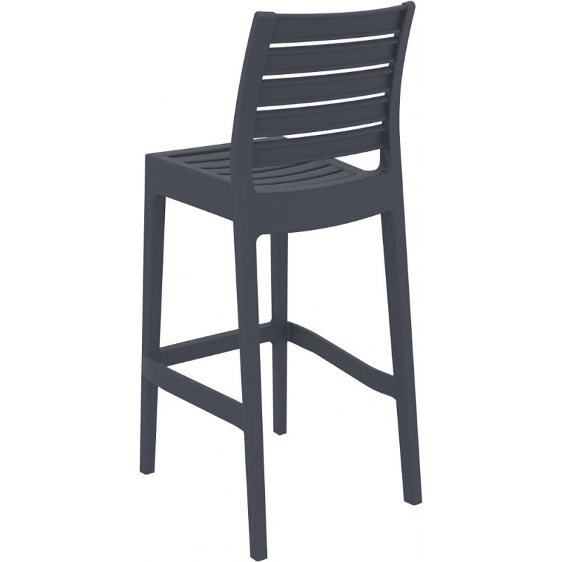 Krzesło barowe Ares Siesta | Ciemnoszare, plastikowe, 75cm