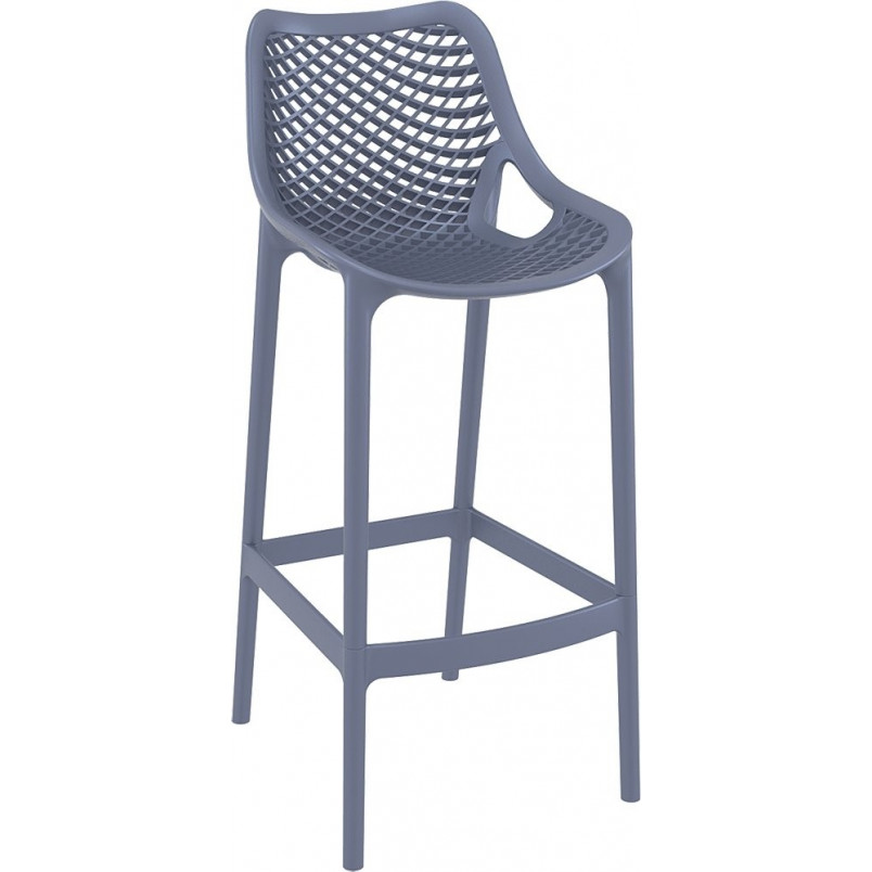 Krzesło barowe Air Bar Siesta | Szare, ażurowe, 75cm