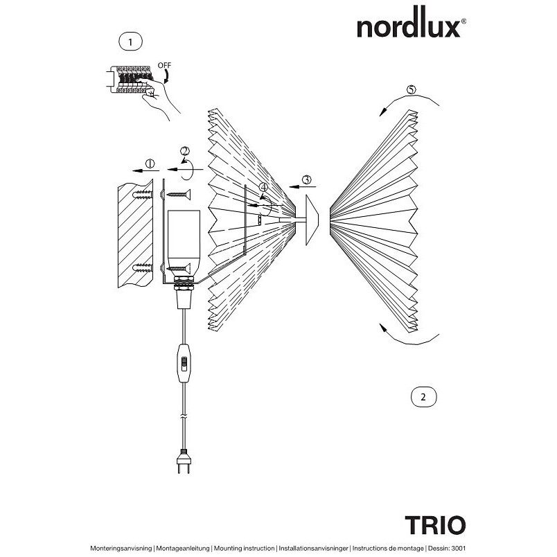 Plafon Trio biały Nordlux | Oświetlenie Japandi