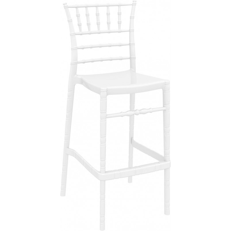 Krzesło barowe glamour Chiavari Siesta - Białe, 75cm