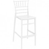 Krzesło barowe glamour Chiavari Siesta - Białe, 75cm