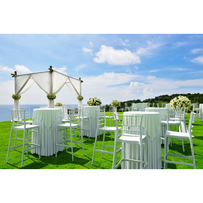 Krzesło barowe glamour Chiavari Siesta - Białe, 75cm