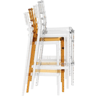 Krzesło barowe glamour Chiavari Siesta - Białe, 75cm
