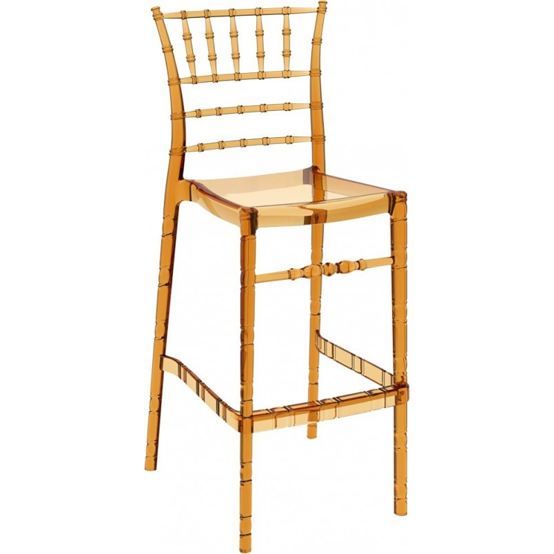 Krzesło barowe glamour Chiavari Siesta | Bursztynowe, przezroczyste