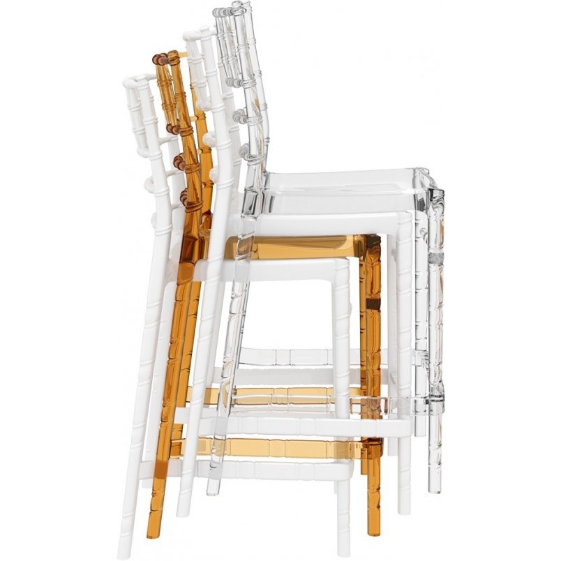 Krzesło barowe glamour Chiavari Siesta - Białe, 65cm