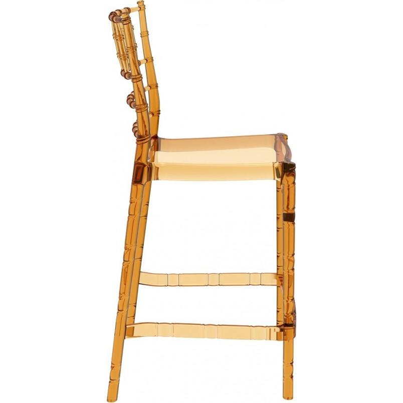 Krzesło barowe glamour Chiavari Siesta | Bursztynowe, przezroczyste