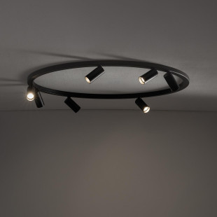 Plafon okrągły z reflektorkami Fourty Round VII 80cm czarny Nowodvorski