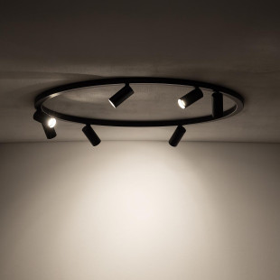 Plafon okrągły z reflektorkami Fourty Round VII 80cm czarny Nowodvorski