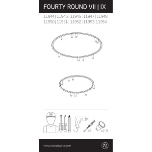 Plafon okrągły z reflektorkami Fourty Round VII 80cm biały Nowodvorski