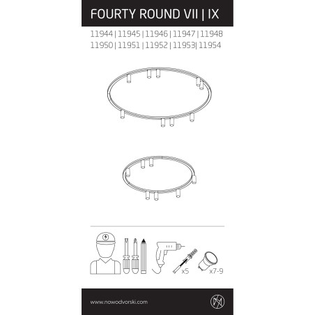 Plafon okrągły z reflektorkami Fourty Round VII 80cm biały Nowodvorski