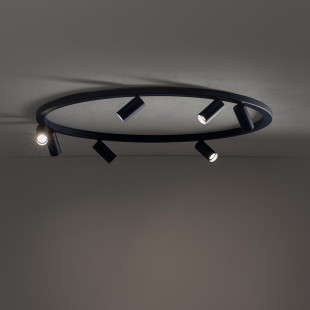 Plafon okrągły z reflektorkami Fourty Round VII 80cm granatowy Nowodvorski