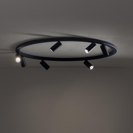 Plafon okrągły z reflektorkami Fourty Round VII 80cm granatowy Nowodvorski