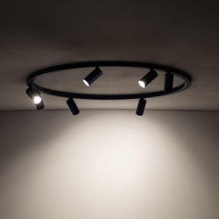 Plafon okrągły z reflektorkami Fourty Round VII 80cm granatowy Nowodvorski