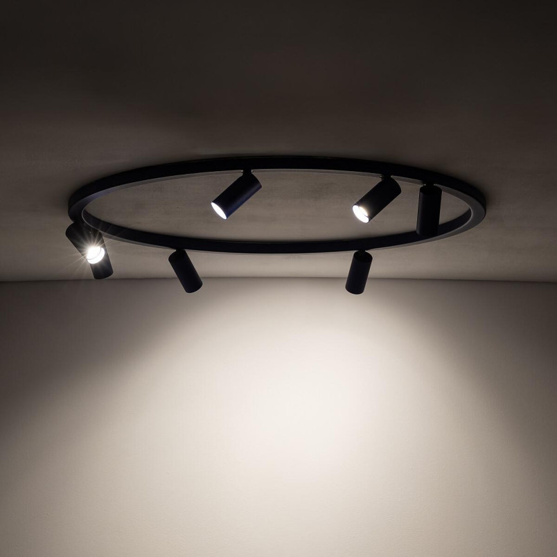 Plafon okrągły z reflektorkami Fourty Round VII 80cm granatowy Nowodvorski
